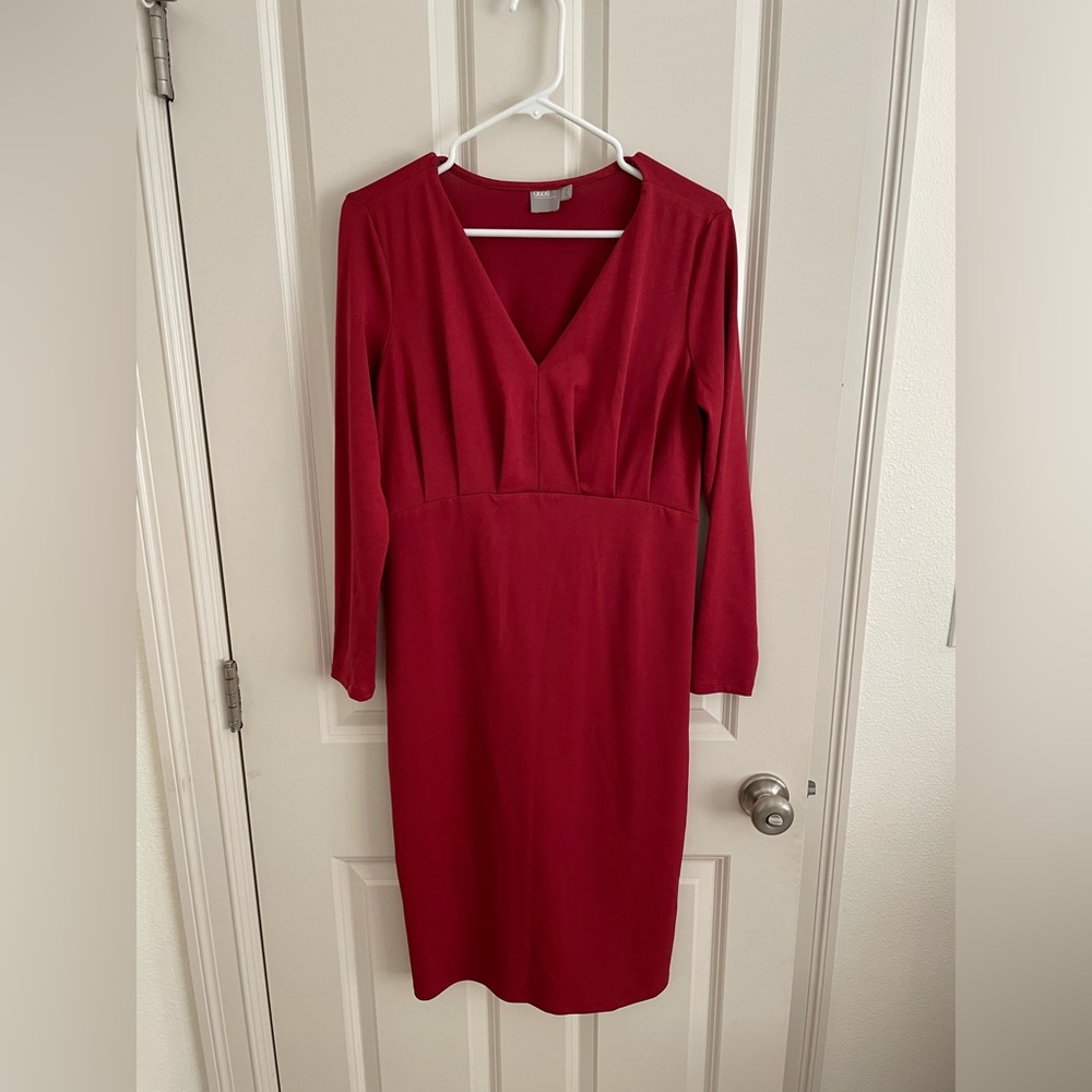 ASOS red bodycon dress midi